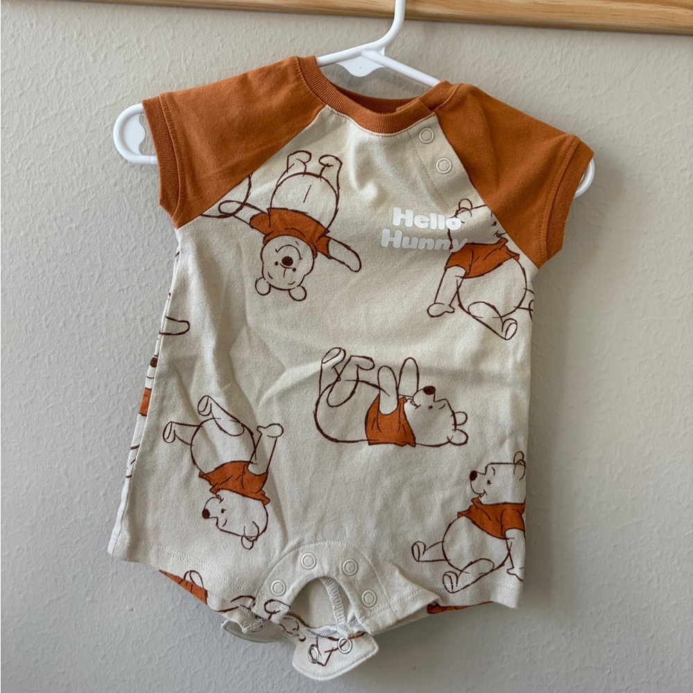 Disney Baby Romper with Orange and Cream Design